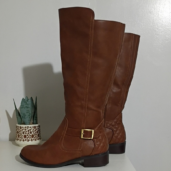 Arizona Jean Company Shoes - Arizona Brown Leather Knee High Boots Womens Size 8.5